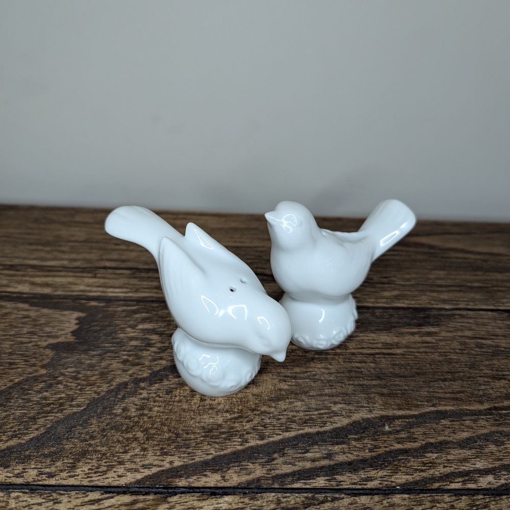 White Ceramic Bird Figurines